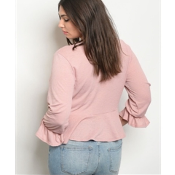 Plus size Tie Front Blouse - Picture 2 of 2